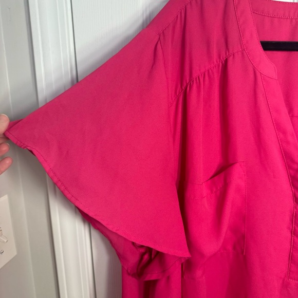 NWOT. Torrid Georgette Pullover bright pink Blouse. Size 4. georgette blouse - Picture 6 of 14